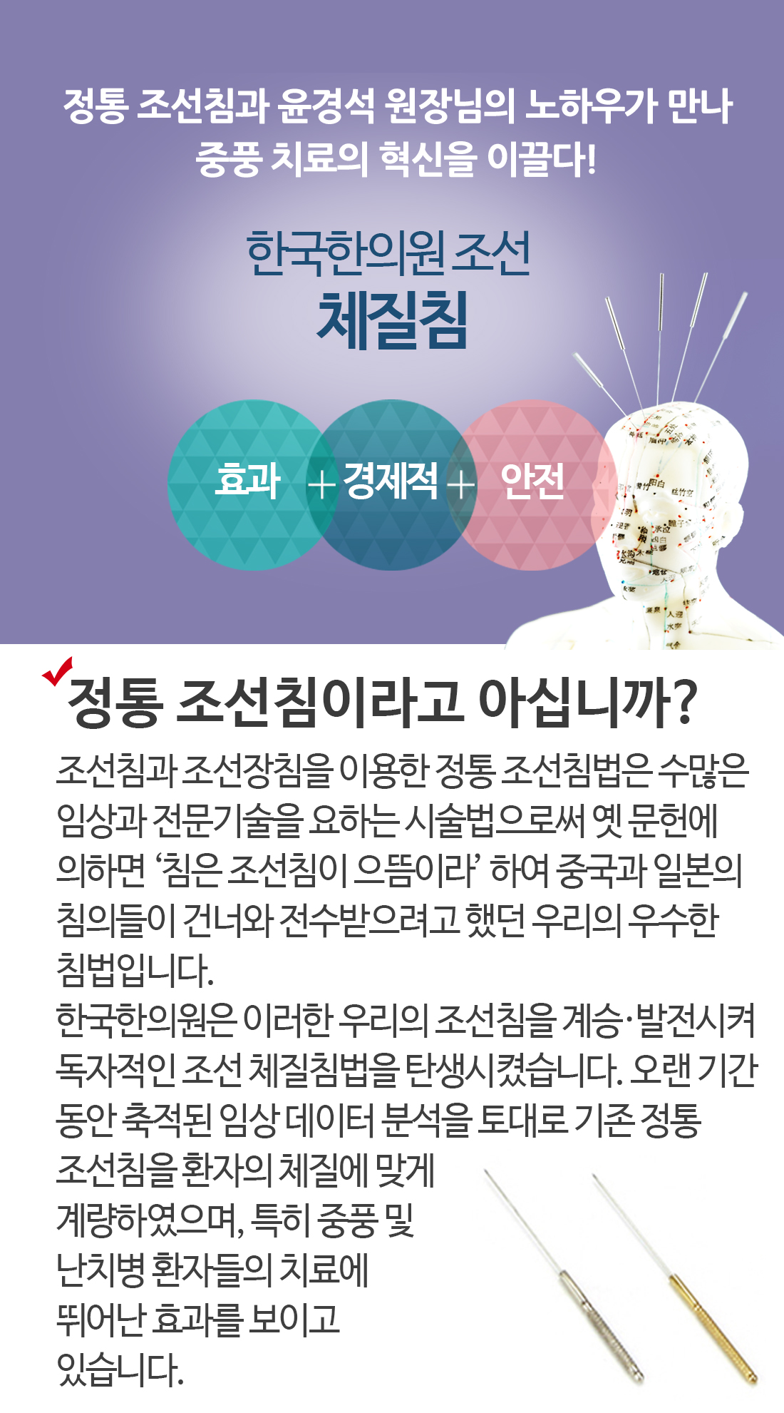 한국한의원, 한국한의원 조선침, 조선체질침